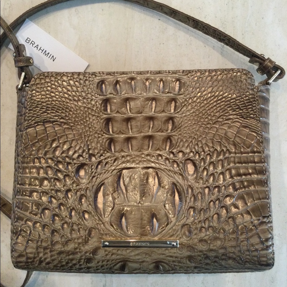 Brahmin Carrie Crossbody Croc Embossed Leather Bag - Picture 16 of 16